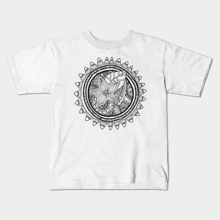 Lineart zentangle mandala Kids T-Shirt